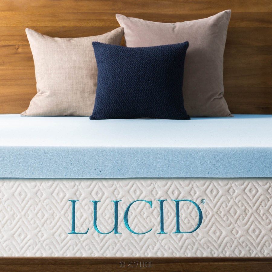 lucid gel memory foam mattress topper